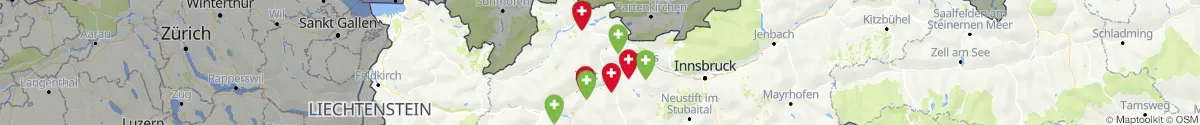 Kartenansicht für Apotheken-Notdienste in der Nähe von Pflach (Reutte, Tirol)
